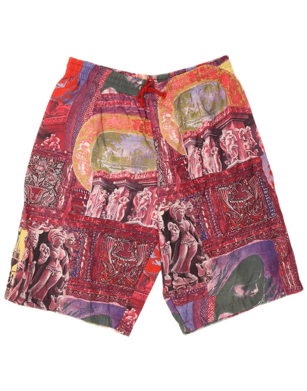 Ariella Mens Graphic Swimming Shorts Medium  Multicoloured Patchwork Cotton