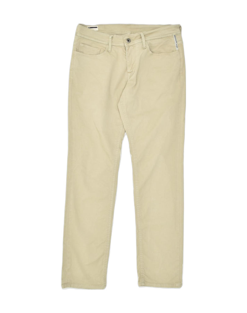 MELTIN' POT Mens Slim Jeans W33 L32 Beige Cotton | Vintage | Thrift | Second-Hand | Used Clothing | Messina Hembry 