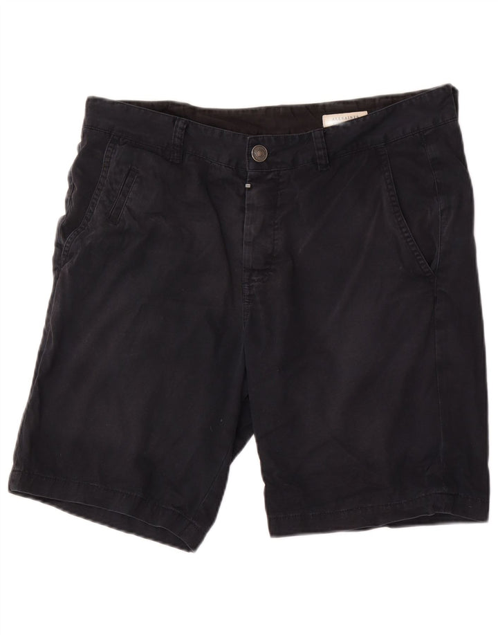 All Saints Mens Chino Shorts W32 Medium  Black Cotton