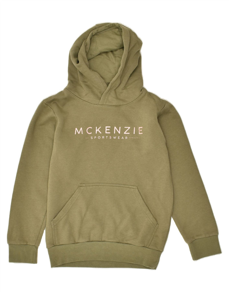 MCKENZIE Boys Graphic Hoodie Jumper 12-13 Years Khaki Cotton | Vintage Mckenzie | Thrift | Second-Hand Mckenzie | Used Clothing | Messina Hembry 