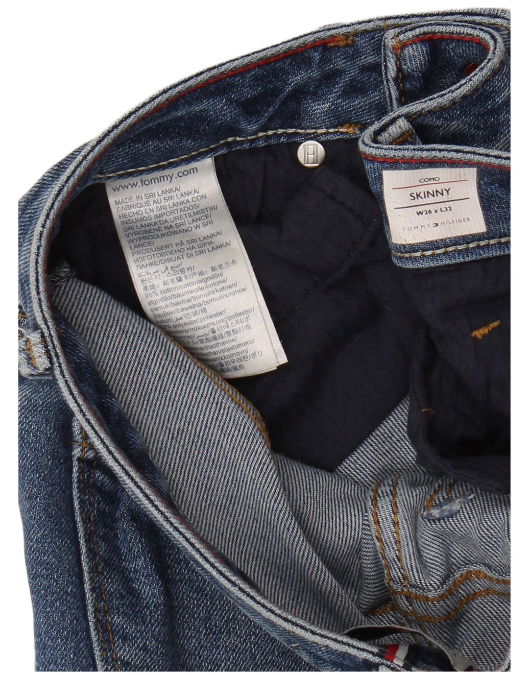 TOMMY HILFIGER Womens Como Skinny Jeans W26 L32  Blue Cotton
