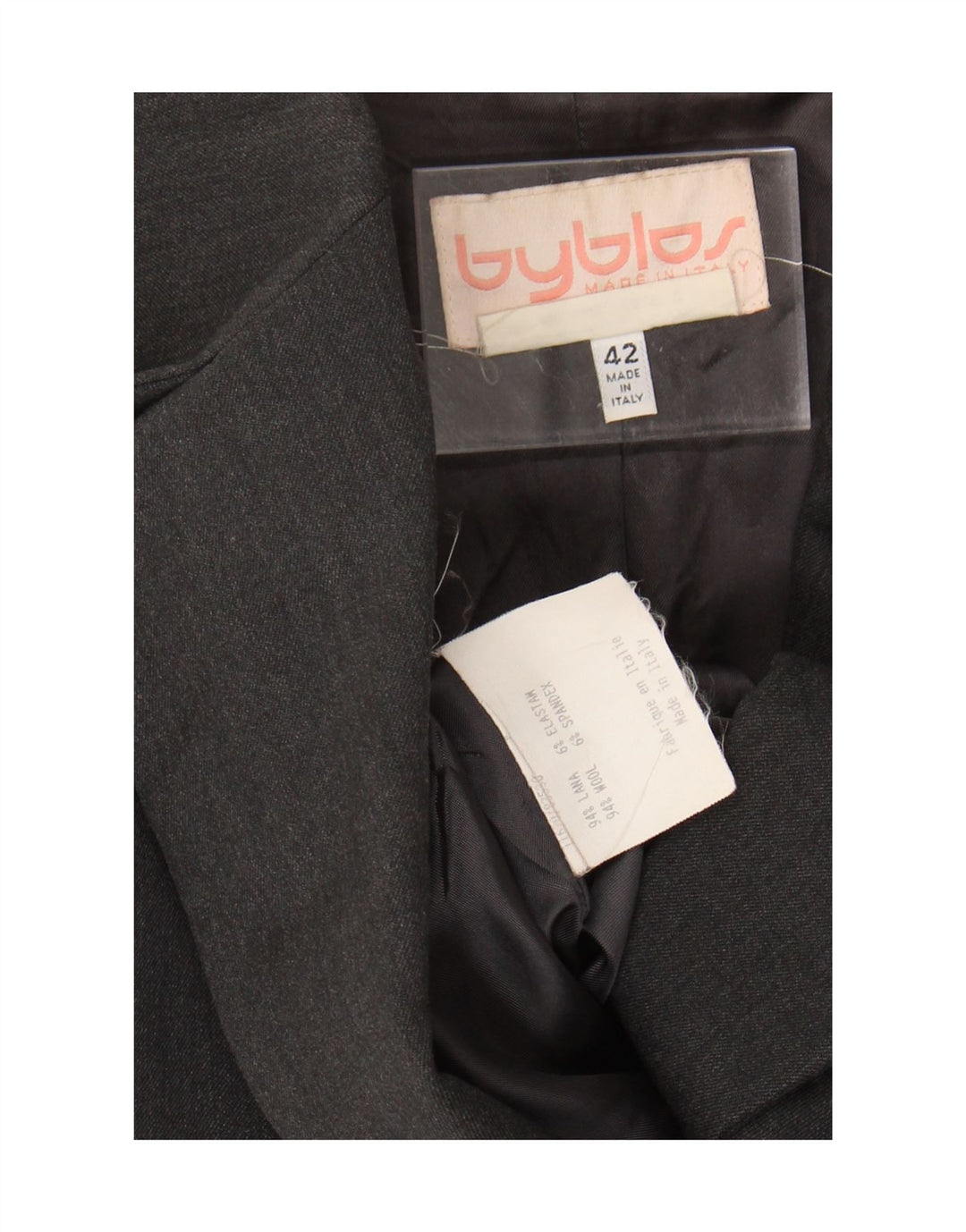Byblos Womens Double Breasted Blazer Jacket IT 42 Medium Grey Wool