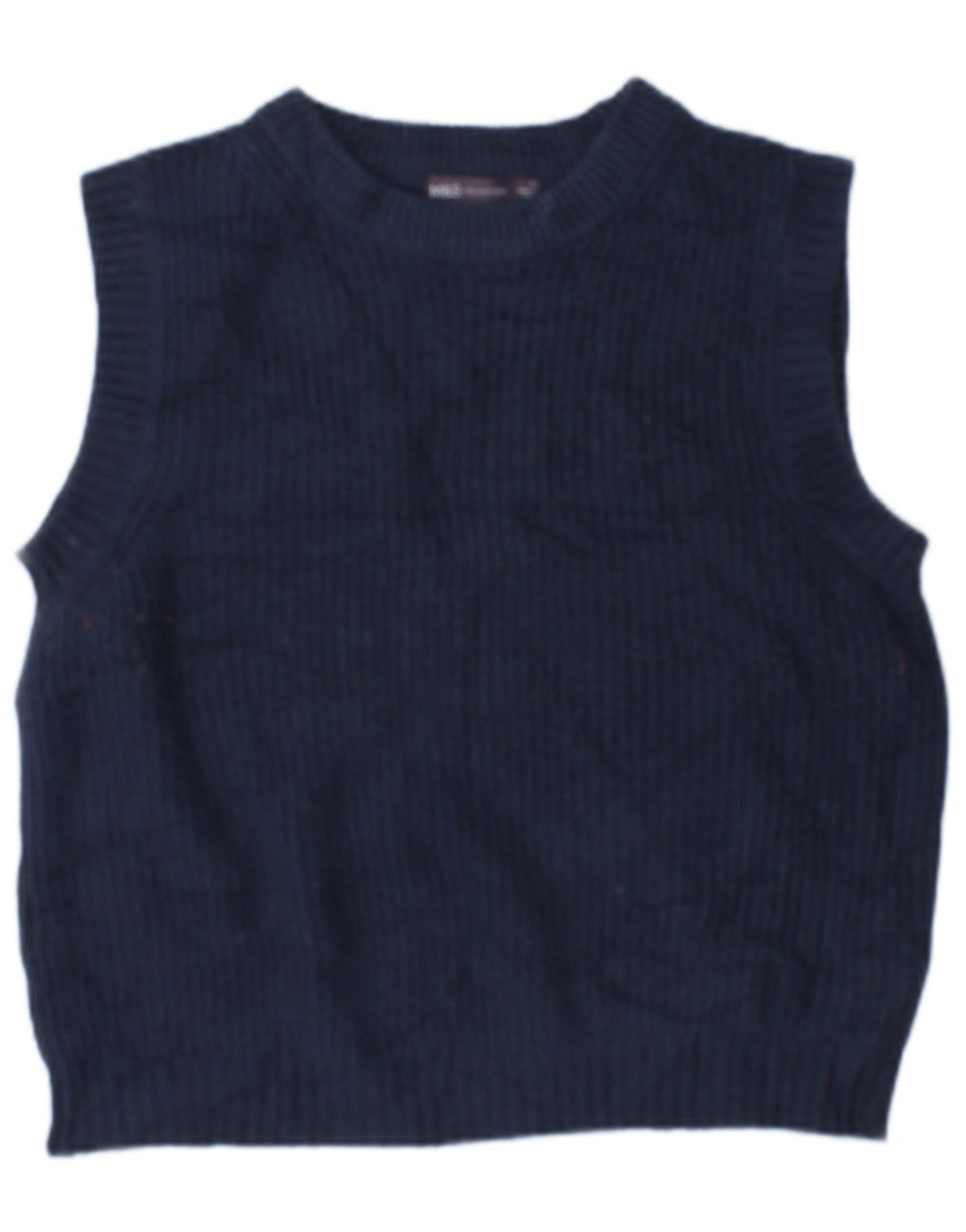 Marks & Spencer Womens Crop Oversized Vest Tank Top UK 10 Small Navy Blue
