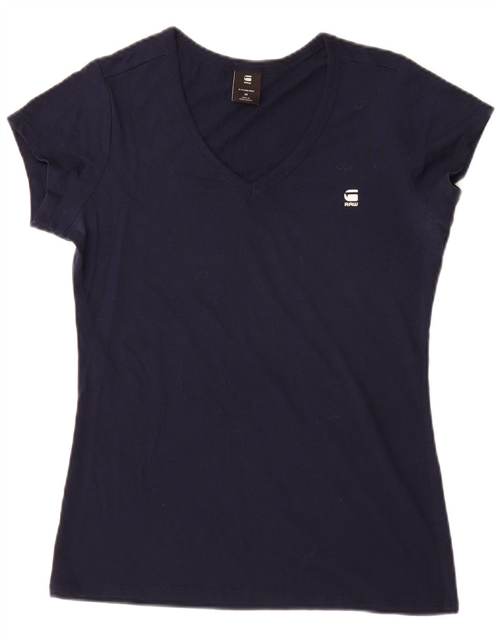G-STAR Womens T-Shirt Top UK 12 Medium Navy Blue
