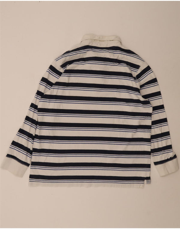 Timberland Mens Long Sleeve Regular Fit Rugby Polo Shirt 2XL White Striped