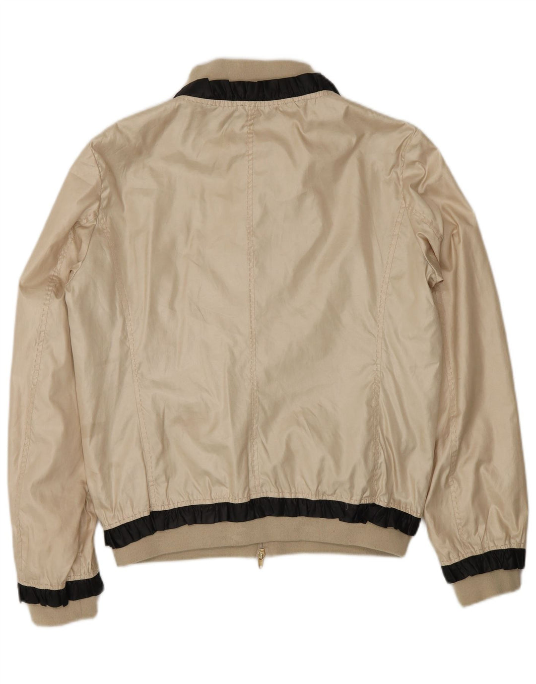 Moschino Womens Bomber Jacket UK 14 Large Gold Colourblock Polyester