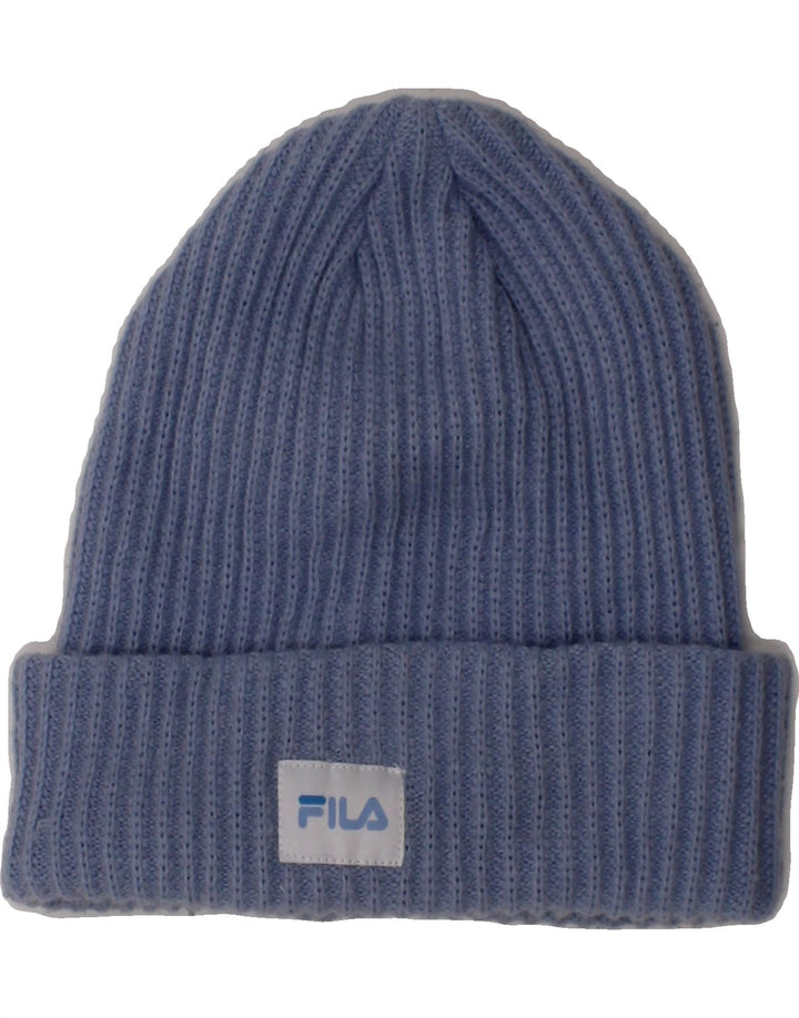 FILA Womens Beanie Hat One Size Blue Acrylic Vintage Fila and Second-Hand Fila from Messina Hembry 