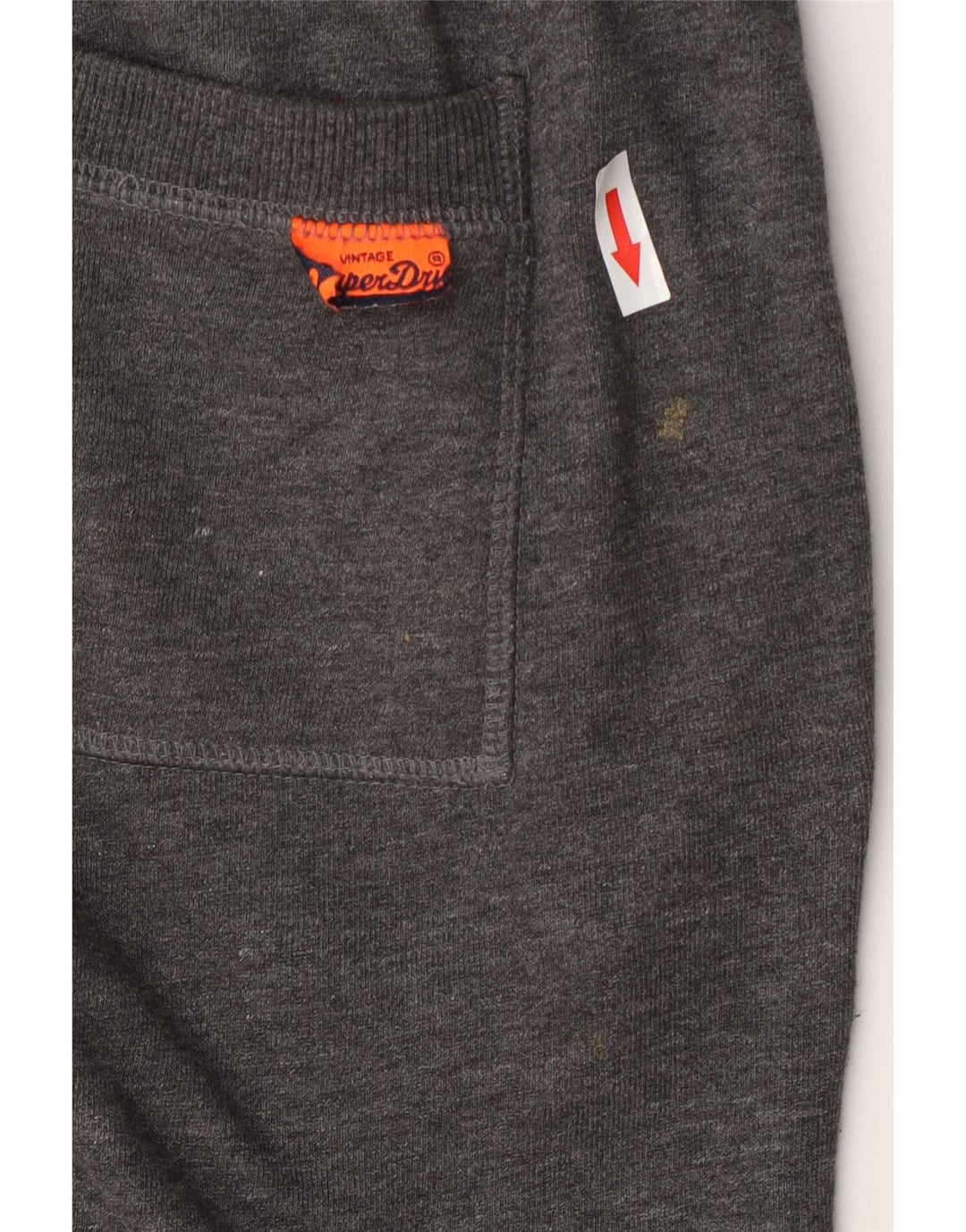 Superdry Mens Graphic Sport Shorts Small Grey Cotton