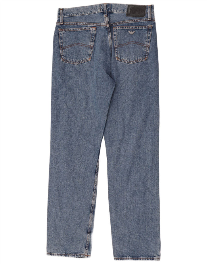 Armani Mens Straight Jeans W36 L34 Blue Cotton