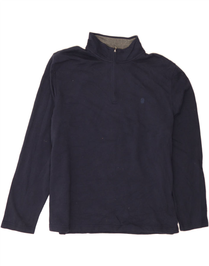 IZOD Mens Zip Neck Sweatshirt Jumper XL Navy Blue Polyester Vintage Izod and Second-Hand Izod from Messina Hembry 