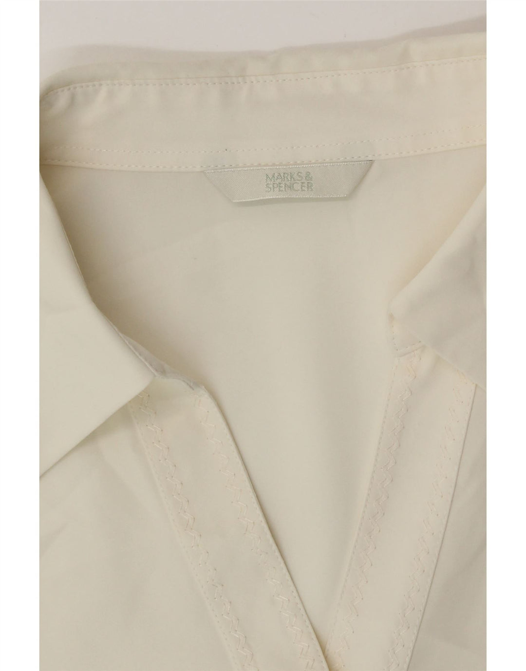 Marks & Spencer Womens Short Sleeve Shirt UK 18 XL Off White