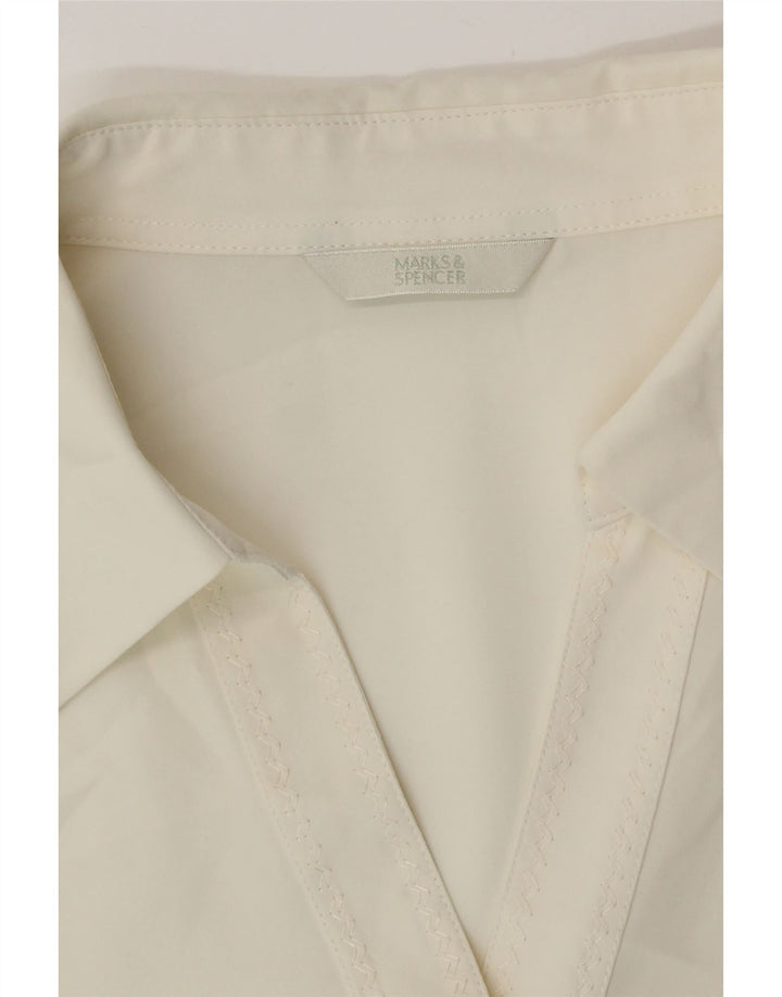 Marks & Spencer Womens Short Sleeve Shirt UK 18 XL Off White