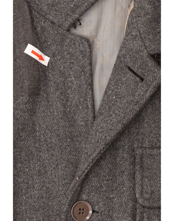 Levi's Mens 3 Button Windbreaker Coat UK 38 Medium Grey Wool