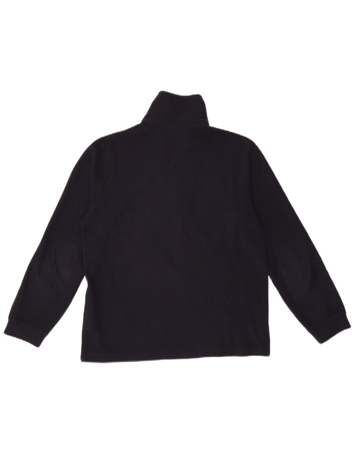 Champion Mens Zip Neck Fleece Jumper Small Navy Blue Polyester
