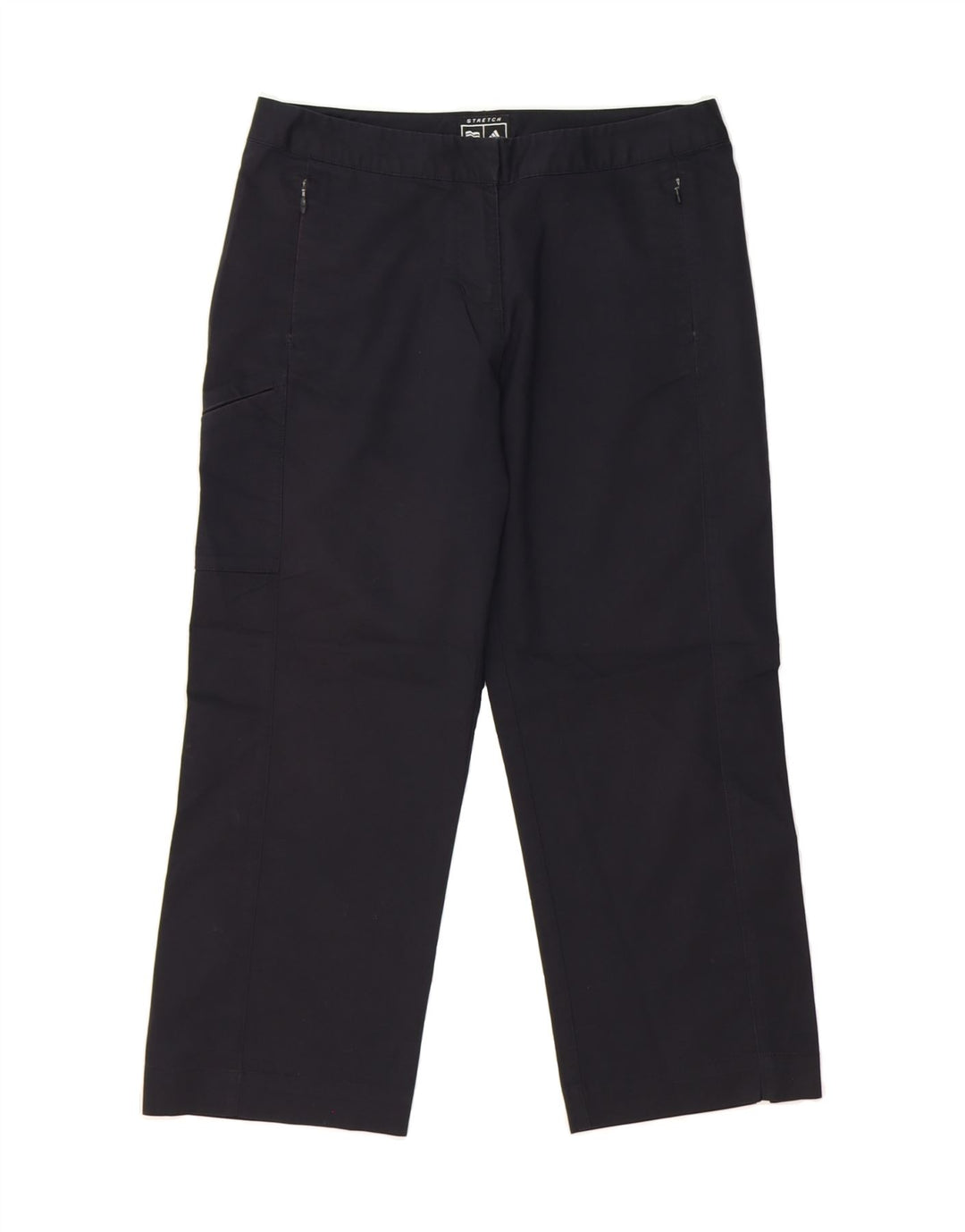 ADIDAS Womens Straight Cargo Cropped Trousers US 6 Medium W30 L24 Black Vintage Adidas and Second-Hand Adidas from Messina Hembry 