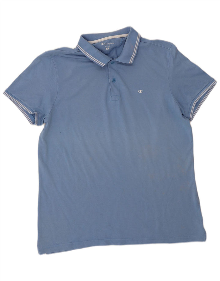 Champion Mens Easy Fit Polo Shirt XL Blue Cotton