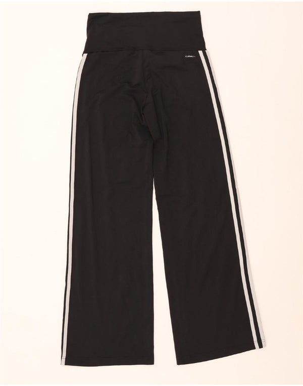 ADIDAS Womens Climalite Wide Leg Tracksuit Trousers UK 12 Medium Black