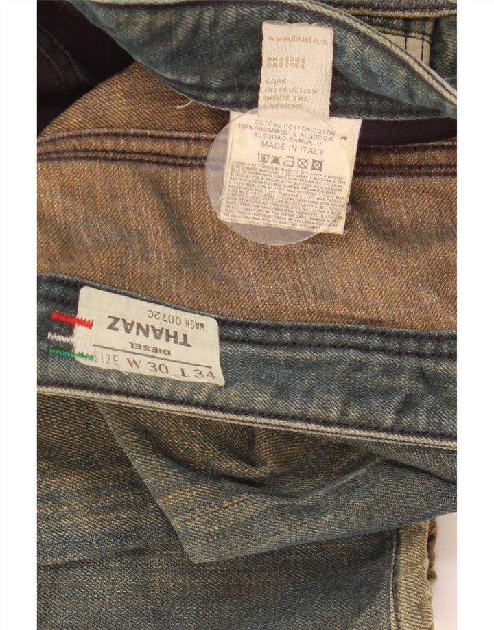 Diesel Mens Thanaz Straight Jeans W30 L27 Blue Cotton