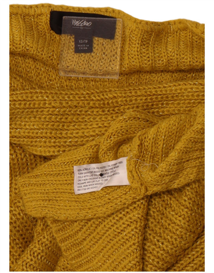 MOSSIMO Womens Boat Neck Jumper Sweater UK 6 XS Yellow Acrylic