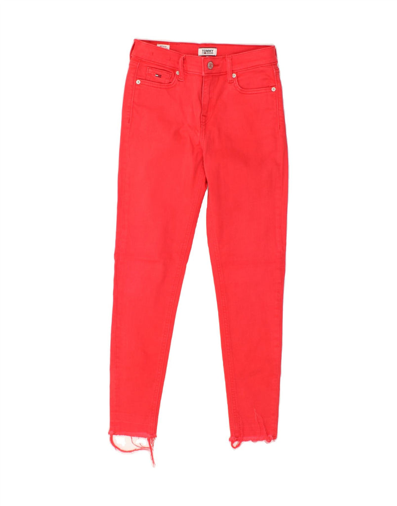 TOMMY HILFIGER Womens Nora Mid Rise Skinny Jeans W26 L26 Red Vintage Tommy Hilfiger and Second-Hand Tommy Hilfiger from Messina Hembry 