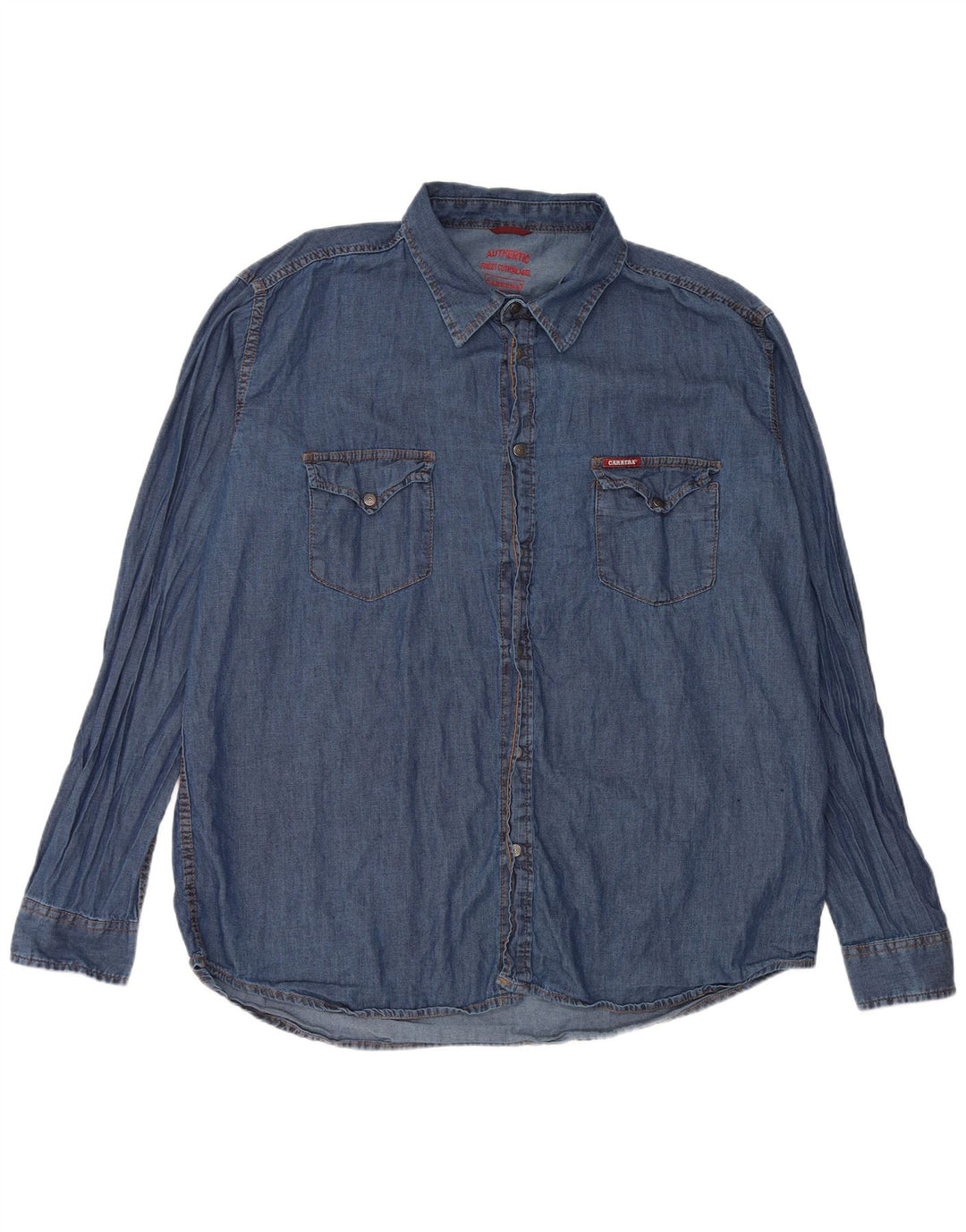 CARRERA Mens VERONA Denim Shirt 2XL Blue Cotton