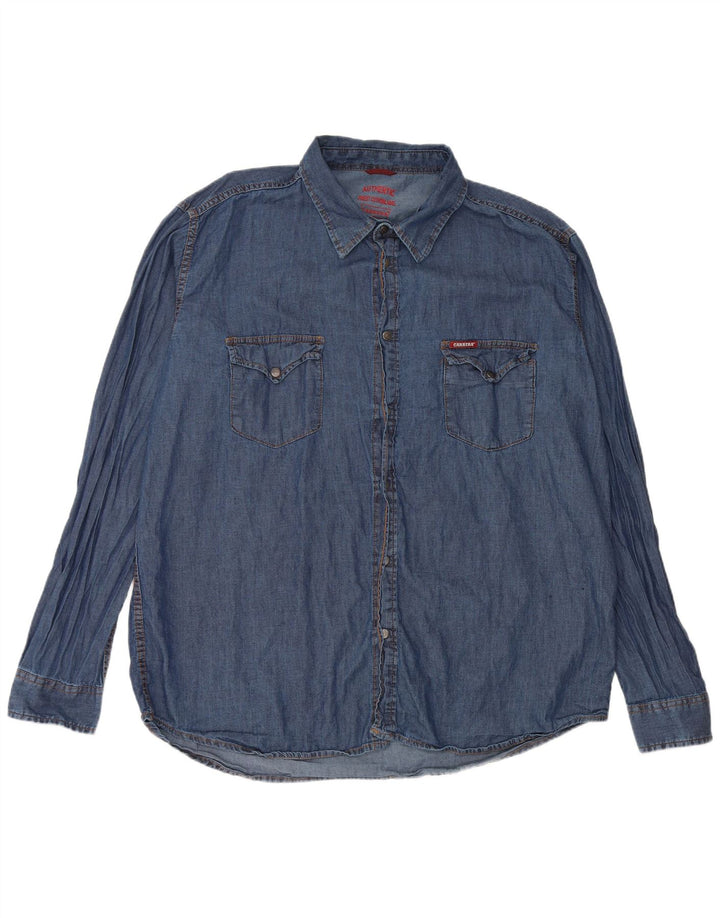 CARRERA Mens VERONA Denim Shirt 2XL Blue Cotton