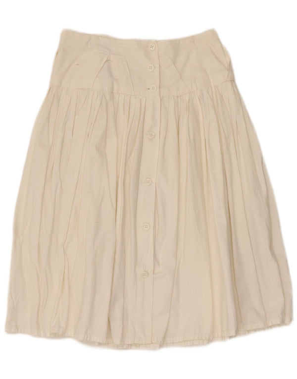 Vintage Womens Pleated Skirt IT 44 Medium W28  White Cotton