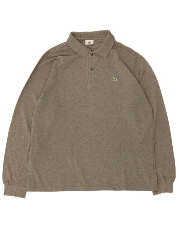 Lacoste Mens Long Sleeve Polo Shirt Size 5 Large Green Cotton
