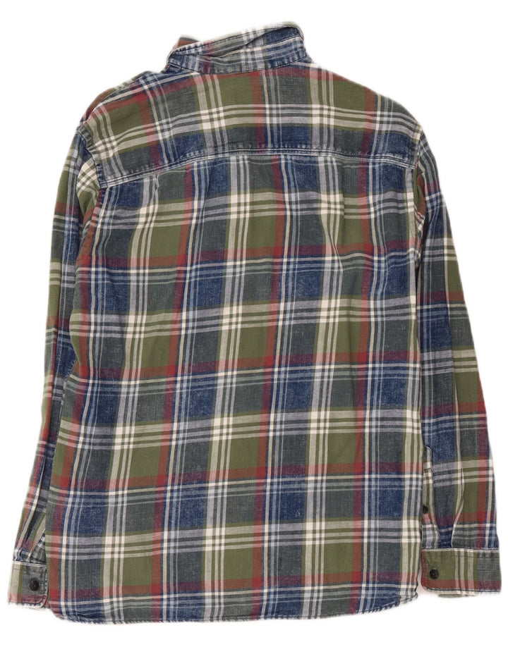 Jack & Jones Mens Flannel Shirt Medium Green Check Cotton