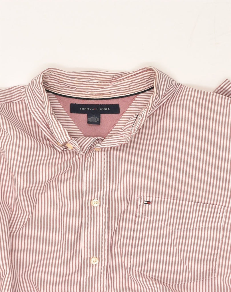 TOMMY HILFIGER Mens Shirt Medium Red Striped Cotton | Vintage Tommy Hilfiger | Thrift | Second-Hand Tommy Hilfiger | Used Clothing | Messina Hembry 