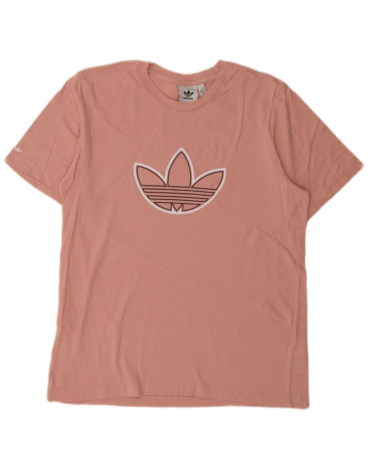 ADIDAS Mens Graphic T-Shirt Top Medium Pink Cotton