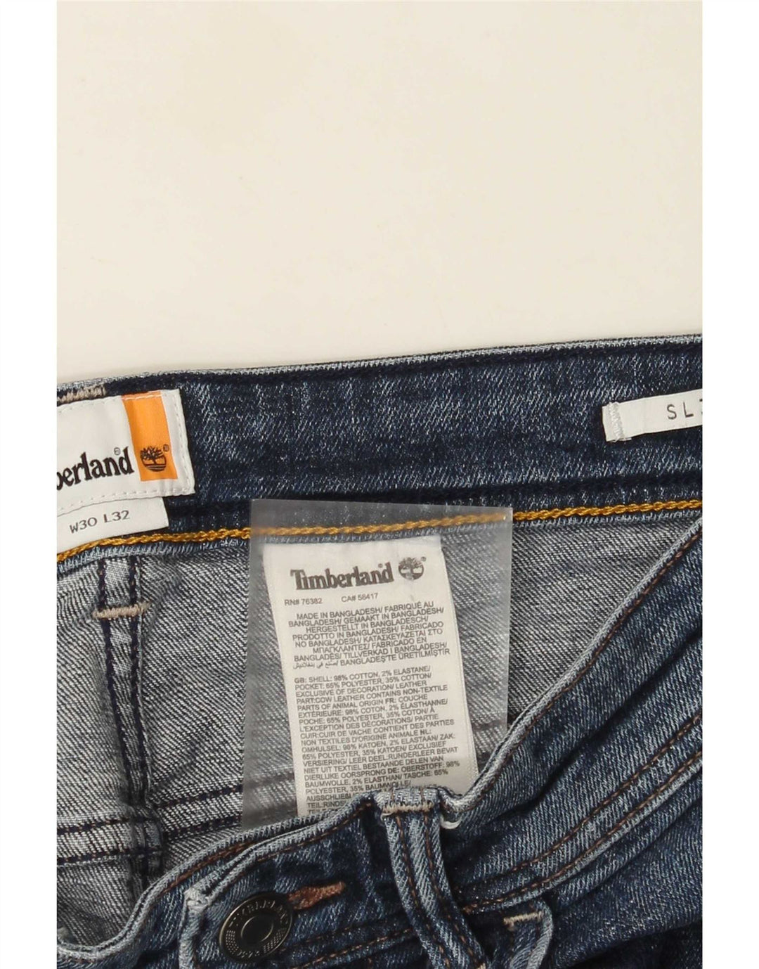 Timberland Womens Slim Jeans W30 L32 Blue Cotton
