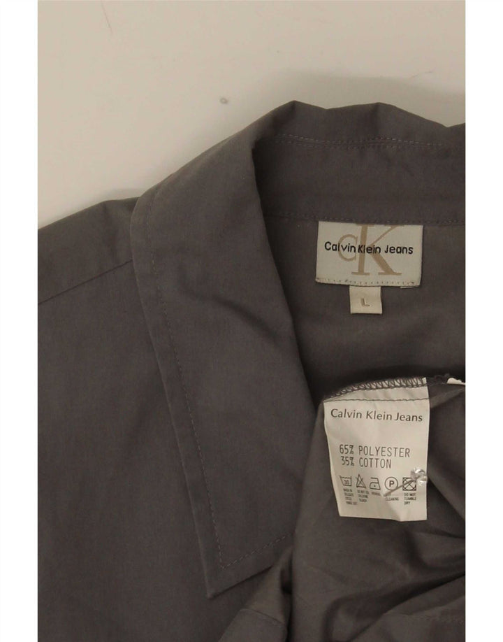 Calvin Klein Jeans Mens Shirt Large Grey Polyester