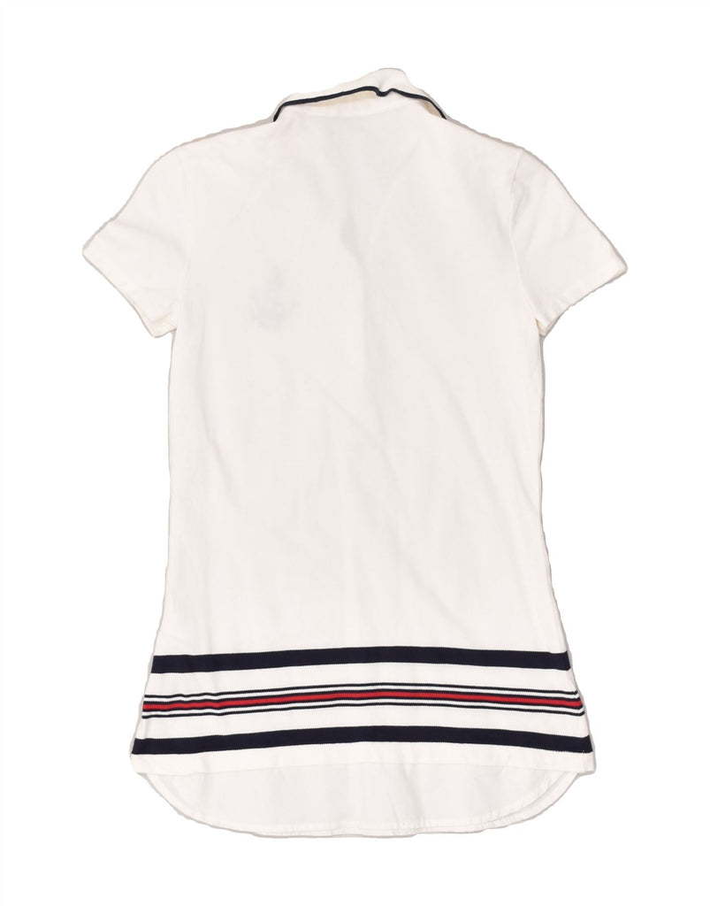 TOMMY HILFIGER Womens Mini Polo Dress UK 2 2XS White Cotton | Vintage Tommy Hilfiger | Thrift | Second-Hand Tommy Hilfiger | Used Clothing | Messina Hembry 