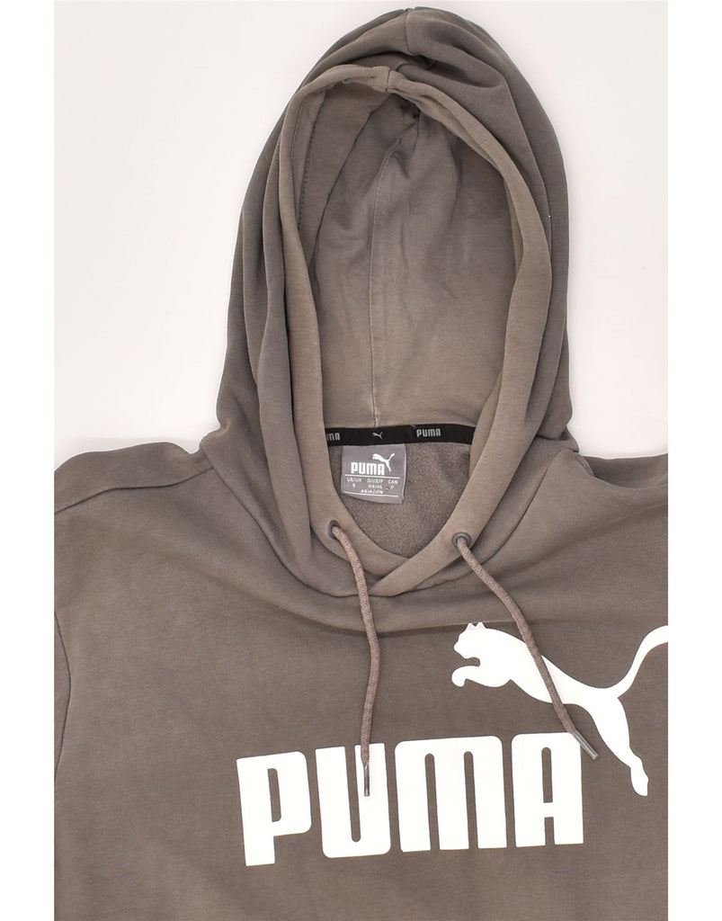 PUMA Mens Graphic Hoodie Jumper Small Grey Cotton | Vintage Puma | Thrift | Second-Hand Puma | Used Clothing | Messina Hembry 