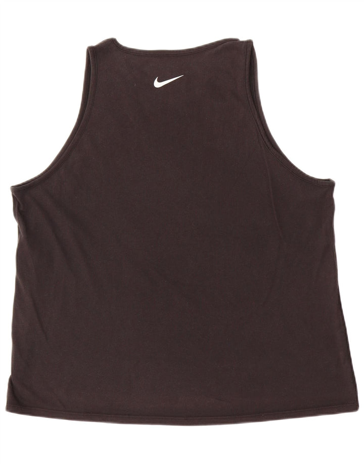 NIKE Womens Dri Fit Graphic Vest Top UK 18 XL Black