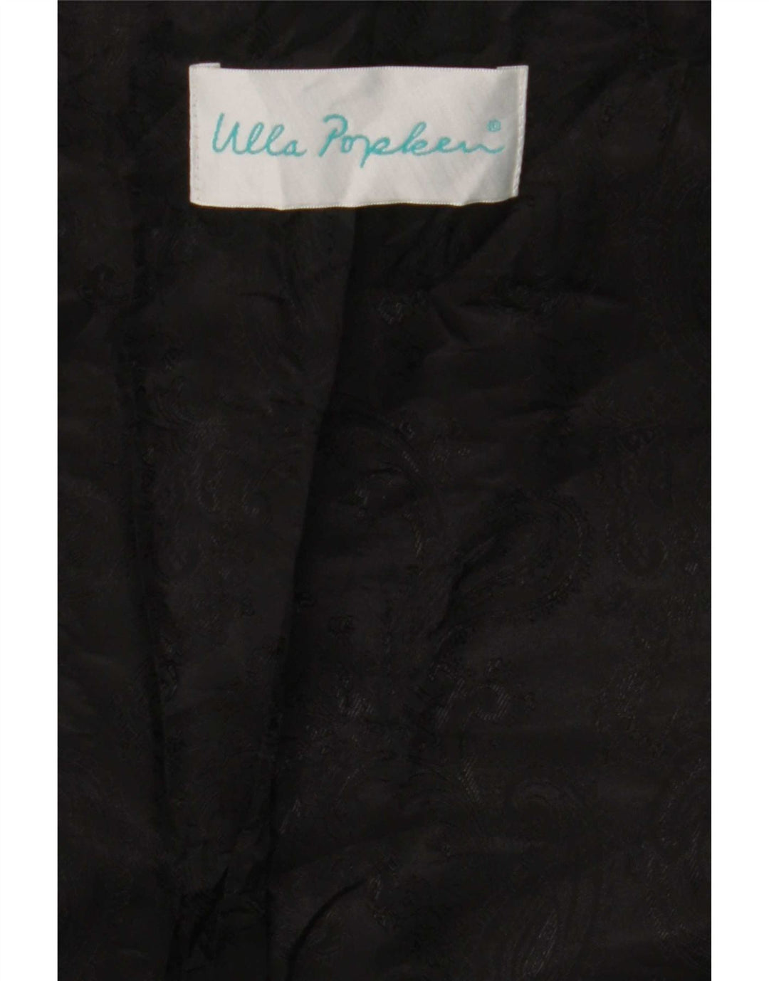 Ulla Popken Womens Leather Coat UK 26 5XL Black Floral