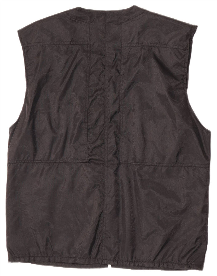 Vintage Mens Utility Gilet UK 38 Medium Black Nylon