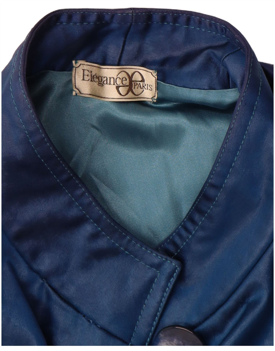 Elegance Paris Womens 3/4 Sleeve Overcoat UK 22 3XL Blue