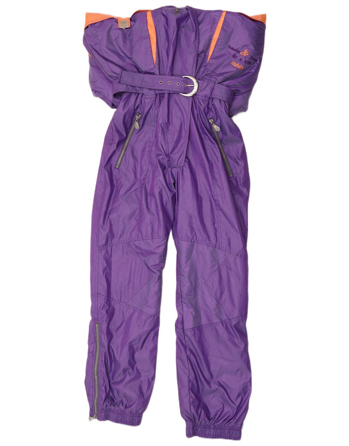 Dubin Womens Hooded Ski Jumpsuit US 10 Large Purple Colourblock Polyester