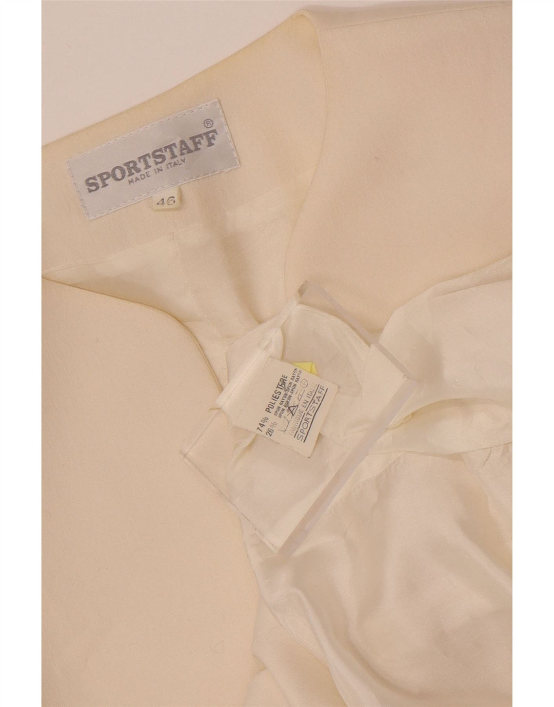 Sportstaff Womens Blazer Jacket IT 46 Large White Polyester