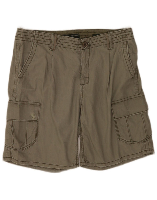 Eddie Bauer Womens Shaw Fit Cargo Shorts US 12 Large W34  Khaki Cotton
