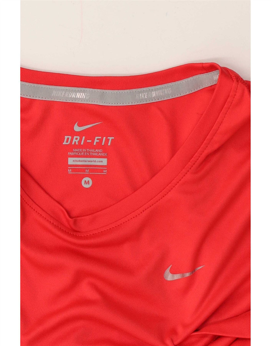 Nike Mens Dri Fit T-Shirt Top Medium Red Colourblock