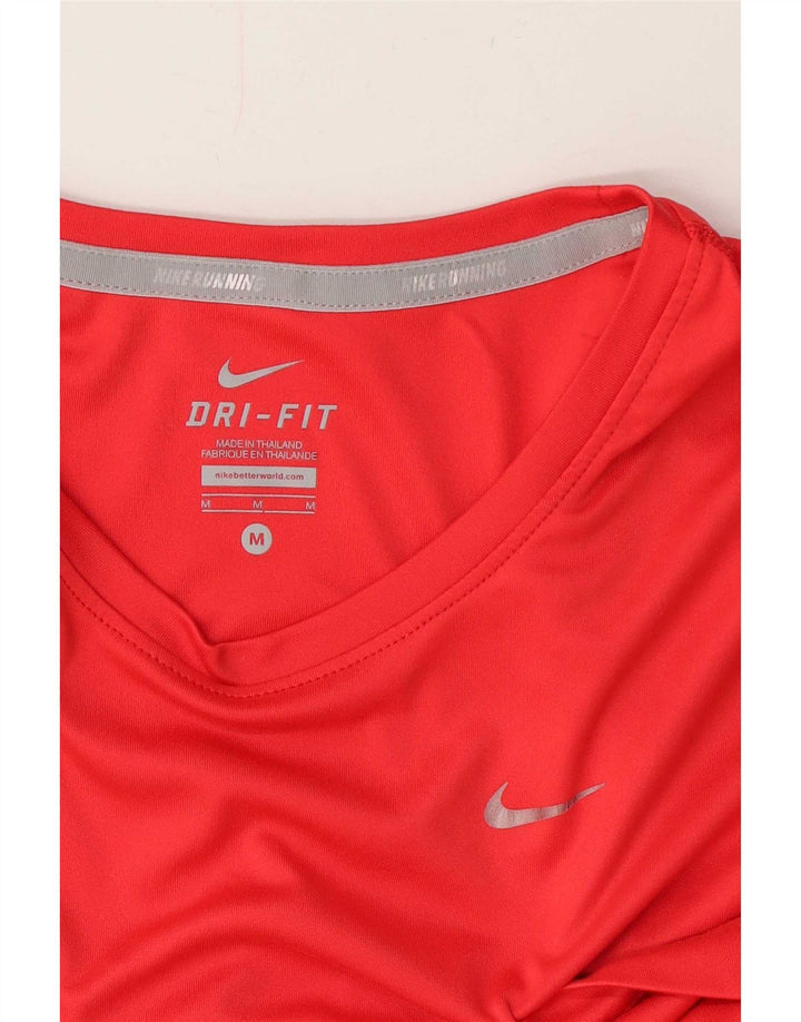 Nike Mens Dri Fit T-Shirt Top Medium Red Colourblock