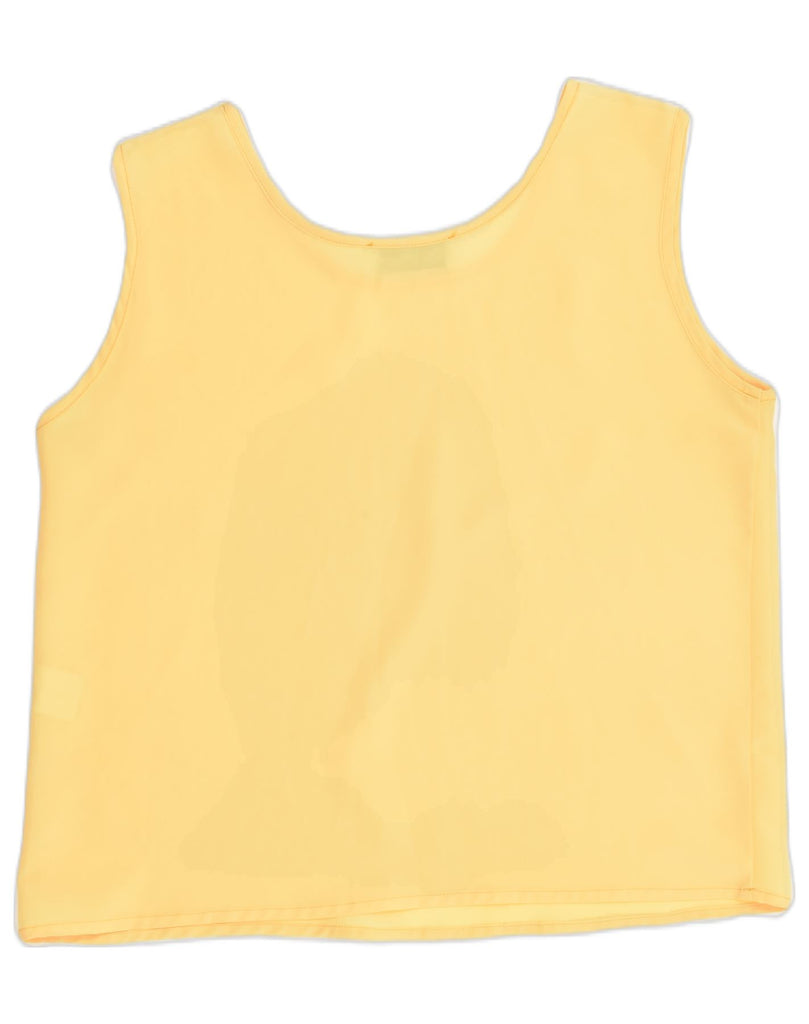 ELISA LANDRI Womens Vest Top UK 16 Large Yellow Cotton | Vintage Elisa Landri | Thrift | Second-Hand Elisa Landri | Used Clothing | Messina Hembry 