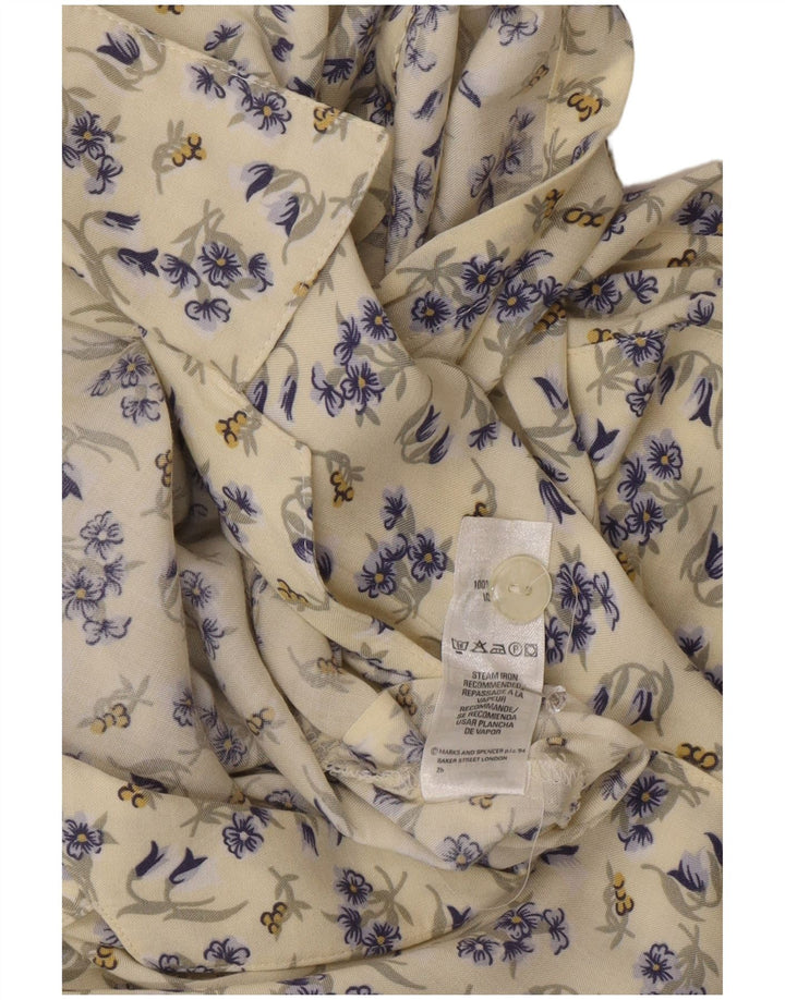 Marks & Spencer Womens Short Sleeve Shirt Dress UK 12 Medium Beige