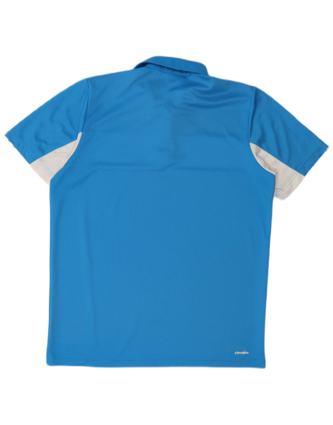 Adidas Mens Climalite Polo Shirt Large Blue Colourblock Polyester