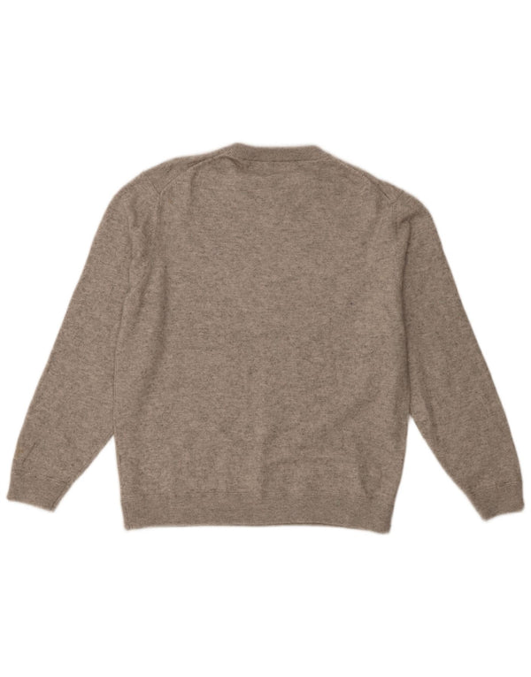 Massimo Dutti Mens Crew Neck Jumper Sweater 2XL Grey Flecked Wool