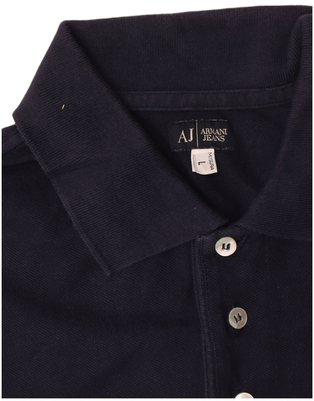Armani Jeans Mens Polo Shirt Large Navy Blue Cotton