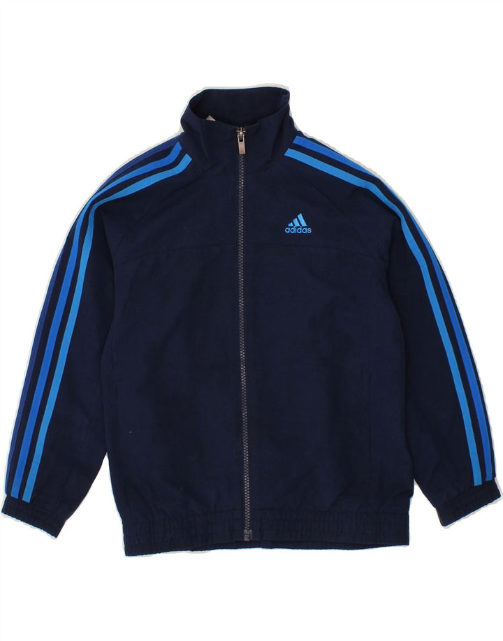 ADIDAS Boys Climalite Tracksuit Top Jacket 7-8 Years Navy Blue Polyester Vintage Adidas and Second-Hand Adidas from Messina Hembry 